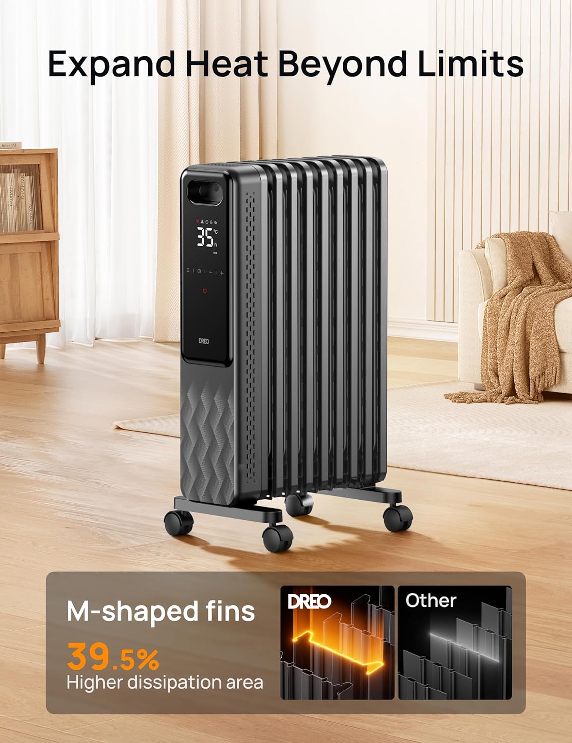 Dreo Smart 9 Fins Oil Filled Radiator - Image 6