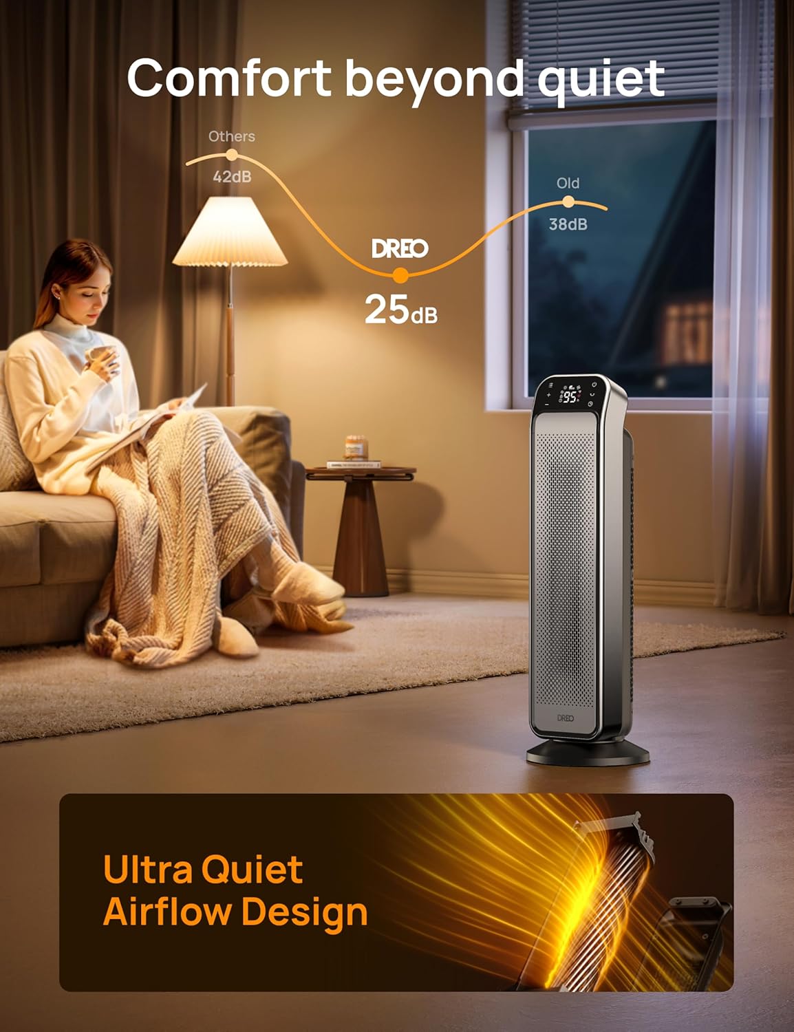 Dreo 25 Inch Electric Heater for Home - Image 4