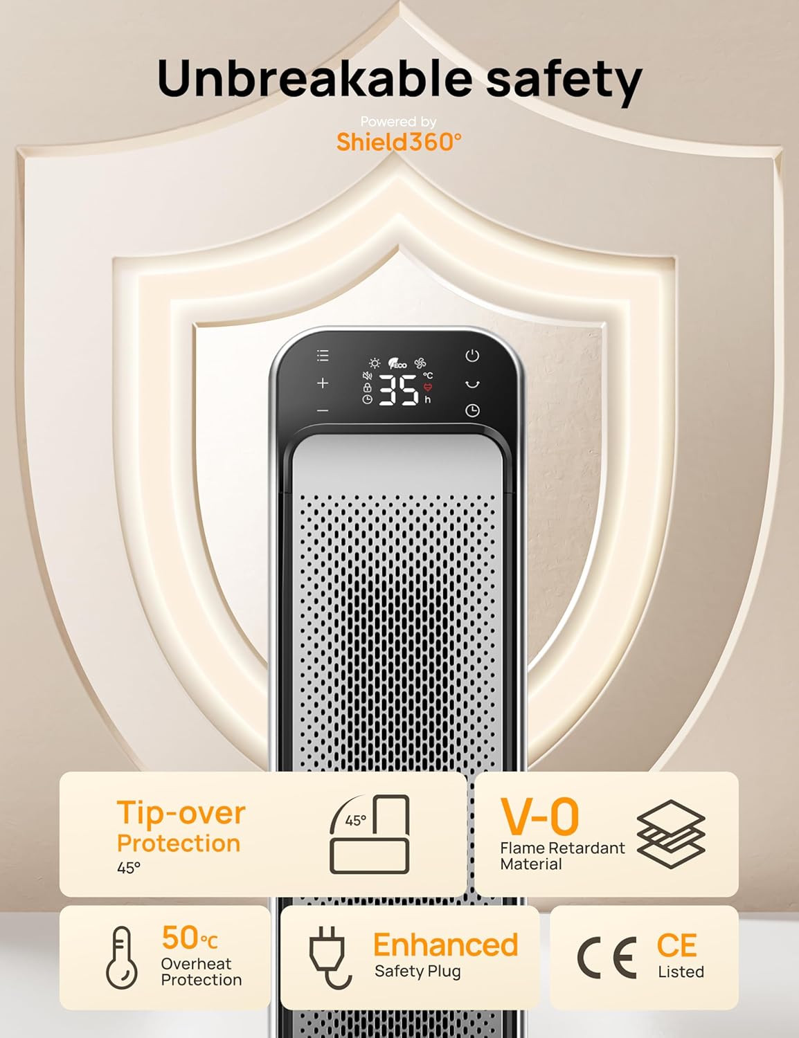 Dreo 25 Inch Electric Heater for Home - Image 3